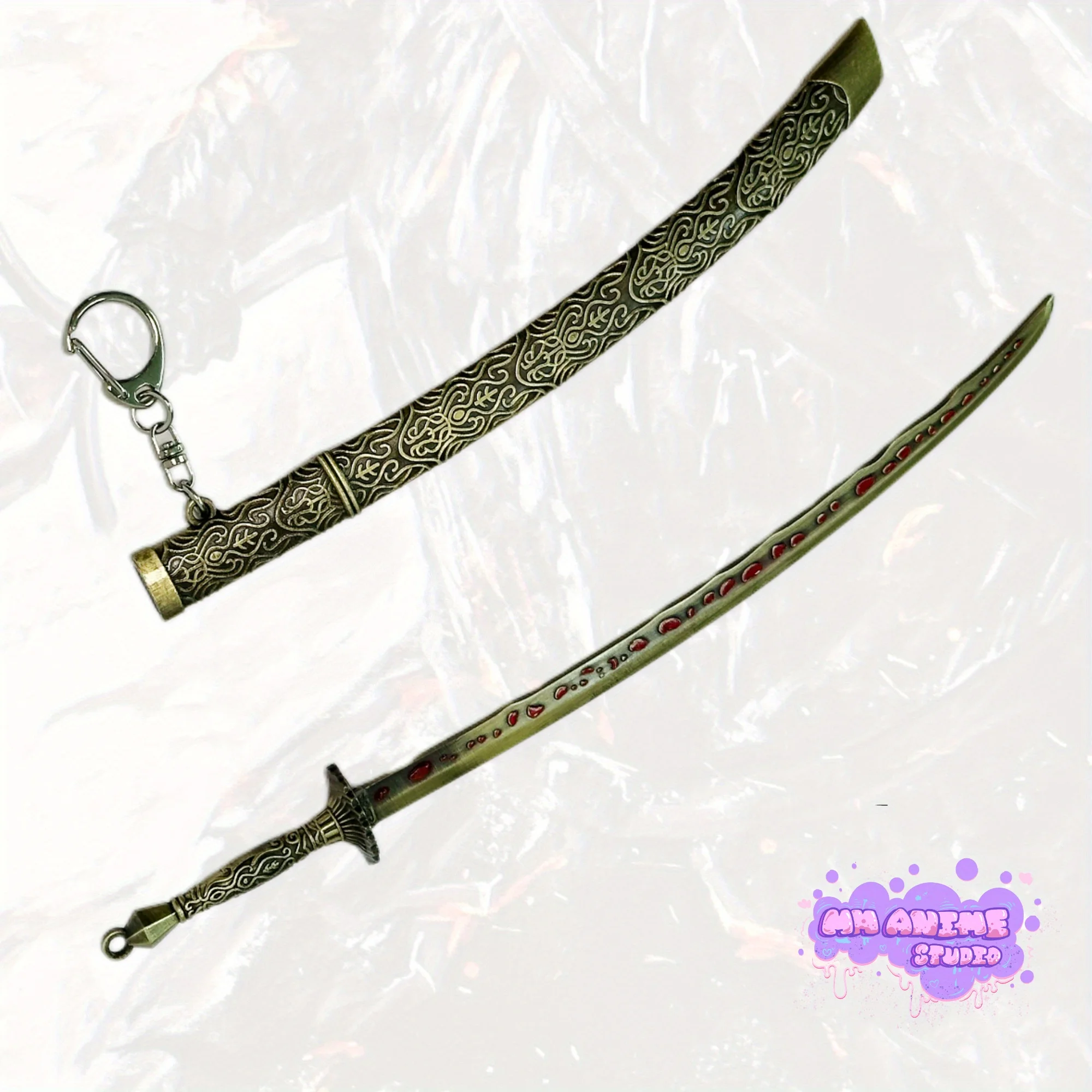 9.8 بوصة Elden النيزك خام شفرة معدنية كاتانا السيف صابر الأصلي الساموراي صابر السيف النينجا سكين تأثيري اكسسوارات الدعامة لعبة #1