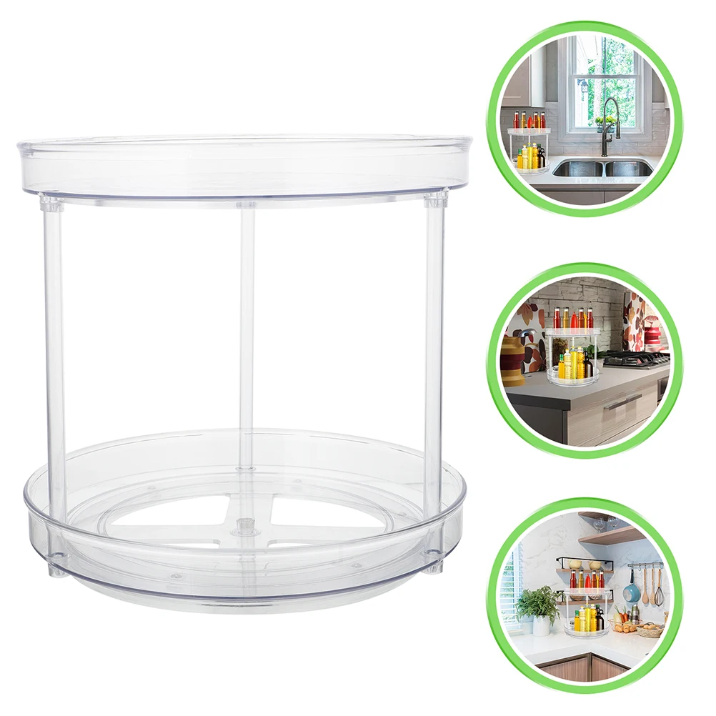 

Shelf Multifunctional Storage Rack Kitchen Spice Organizer Seasoning Make up Rotatable Stainless Steel Tiered