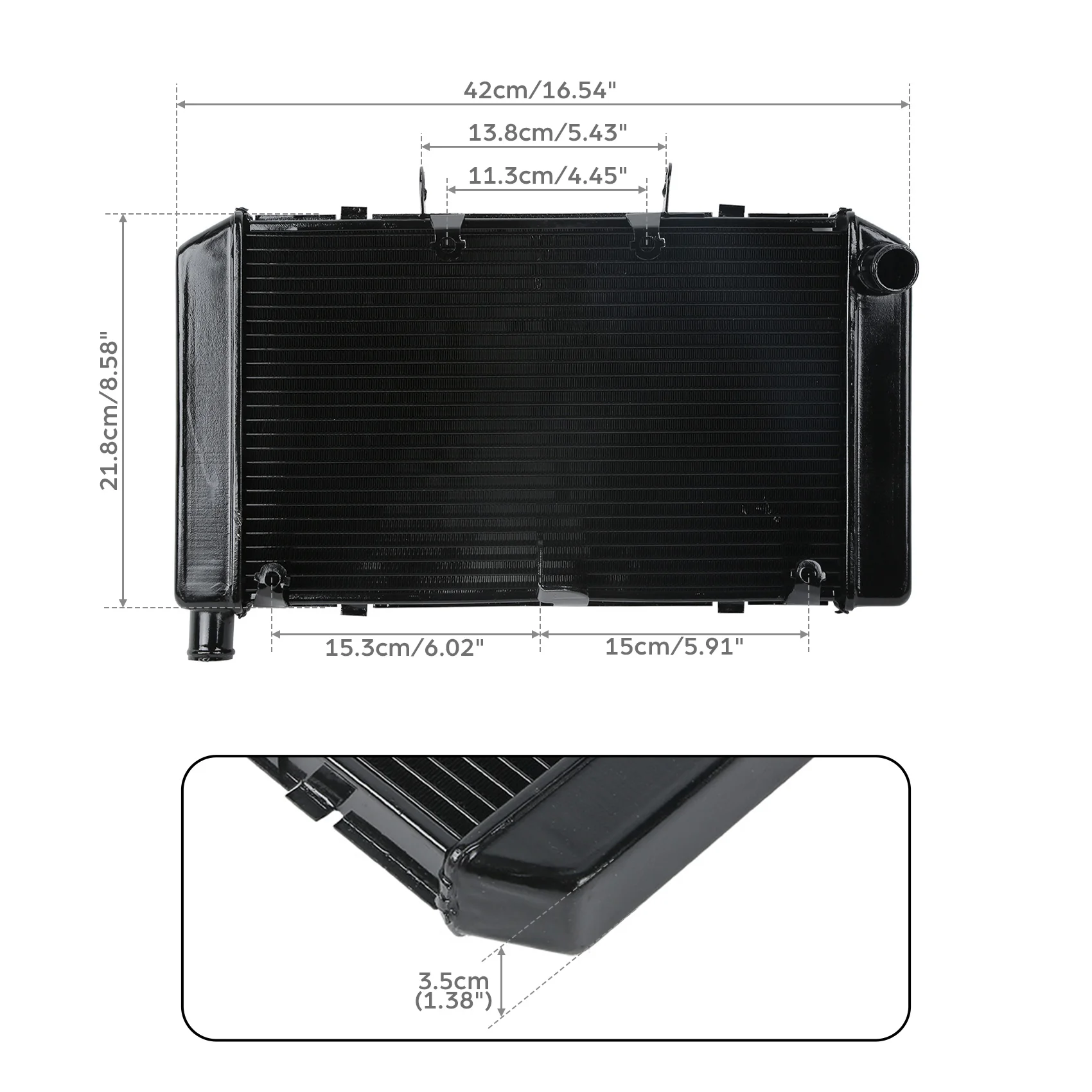 Motorcycle Replacement Radiator Cooler For Honda CB600F HORNET 2007-2013 2012 2011 2010 2009 2008 Aluminum black
