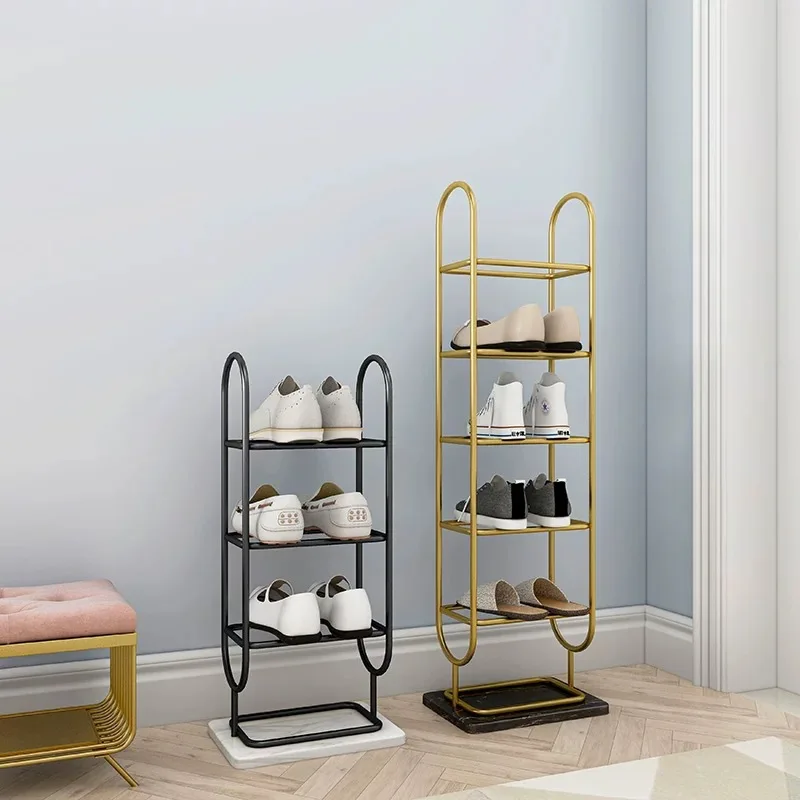 HM4  Shoe rack marble shoe cabinet in front of the door of household narrow indoor light luxury economy small shoe rack multi