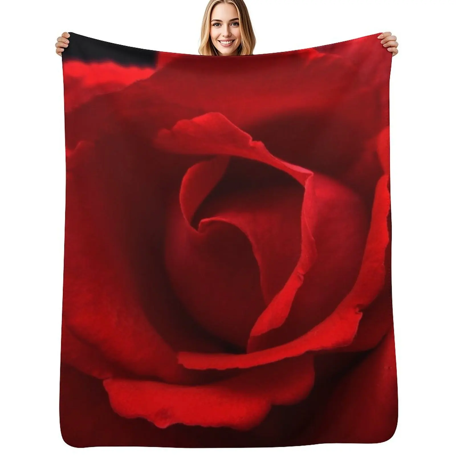 

Red Rose Throw Blanket Spring Fall Cozy Throw Blanket for Couch
