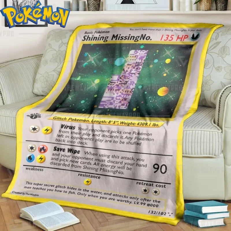 Gorąca animacja Pokemon oryginalna karta bitewna z flanelowego koca jagnięcego do dekoracji domu na przerwę obiadową miękki koc prezent