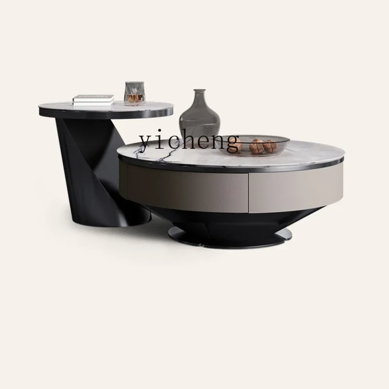 

XL мраморный журнальный столик для всего дома с большим и маленьким круглым журнальным столиком Итальянский журнальный столик