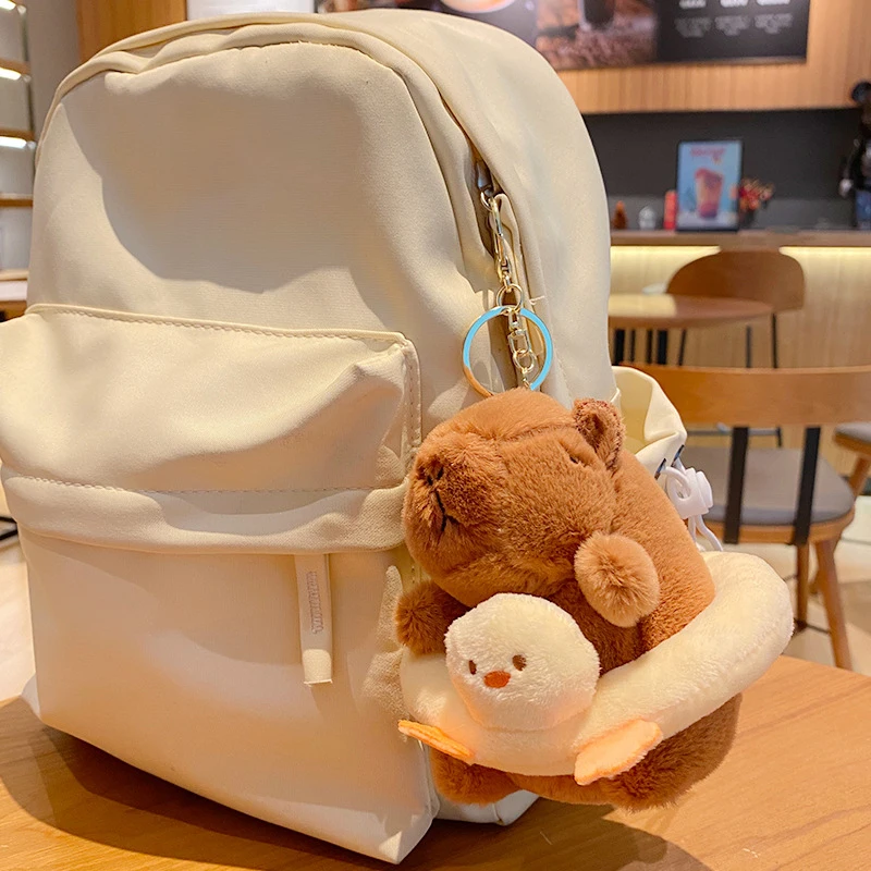 Jouets en peluche Capybara pour femmes, pendentif de sac, porte-clés mignon, décor de sac à dos pour enfants, cadeau de fête d'anniversaire, beurre moelleux, mode