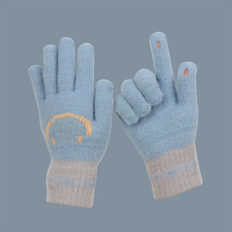 Fingerless Touch Screen Thermal Gloves Women Fleece Lined Cute Student Adult Riding Office Winter Daily Wear Soft Cozy Warm Fit