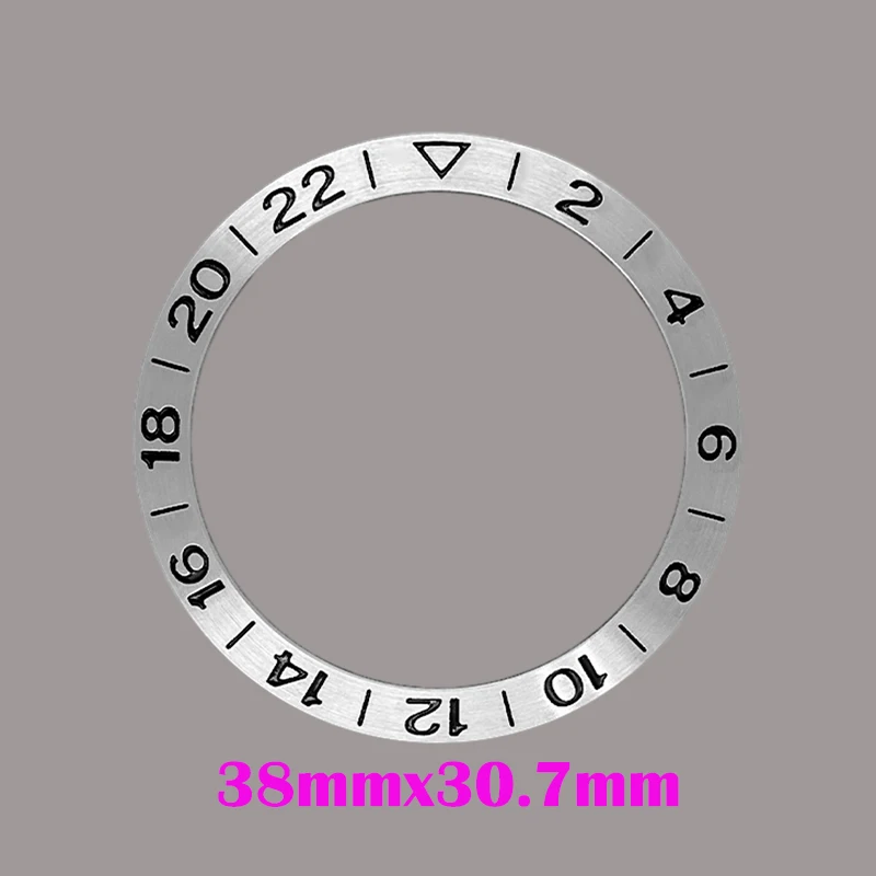 Mod 38mmx30.7mm Curved GMT Bezel Insert Fit For SUB GMT SKX007 SRPD Watch Case NH35 NH36 Men Watches Replace Bezel Insert Ring