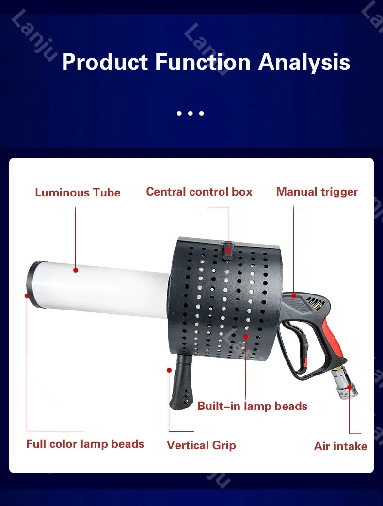CO2 Kleur Papier Luchtkolom Pistool LED Bar Nachtclub DJ Handheld Rookmachine Kolom Sfeer Pistool Prop CO2 Papier Spuitmachine
