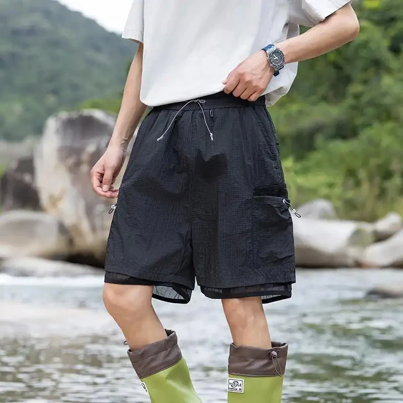 

2026 Summer Men's Casual Shorts, Breathable, Loose, Straight Cut, Cargo Style, Versatile, For Outdoor Sports, Hiking, Workout, D