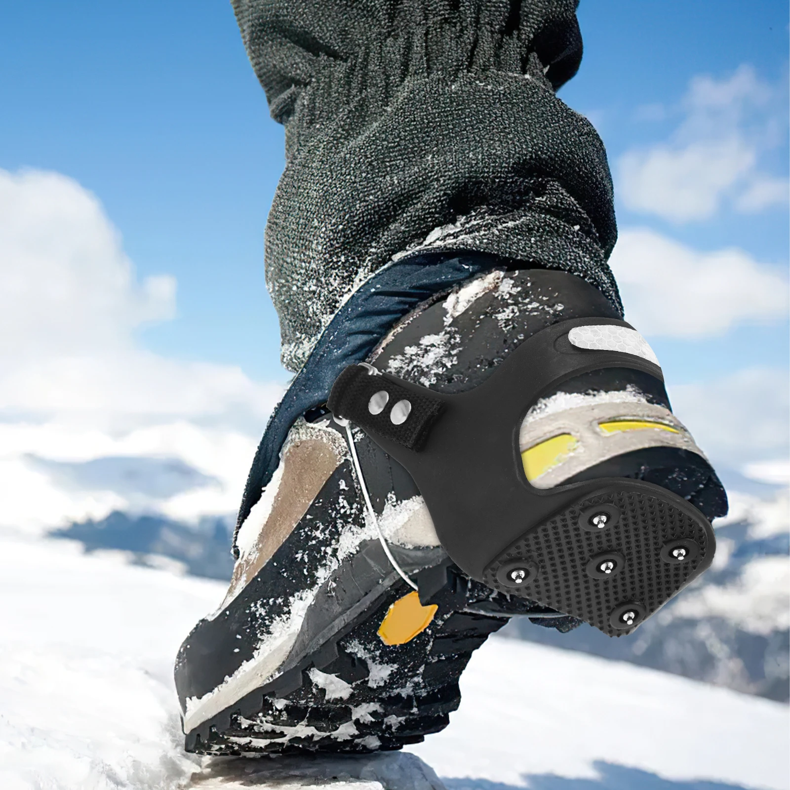 

Running Crampon Shoe Covers Snow Grips for Shoes Sports Black Ice Cleats Crampons