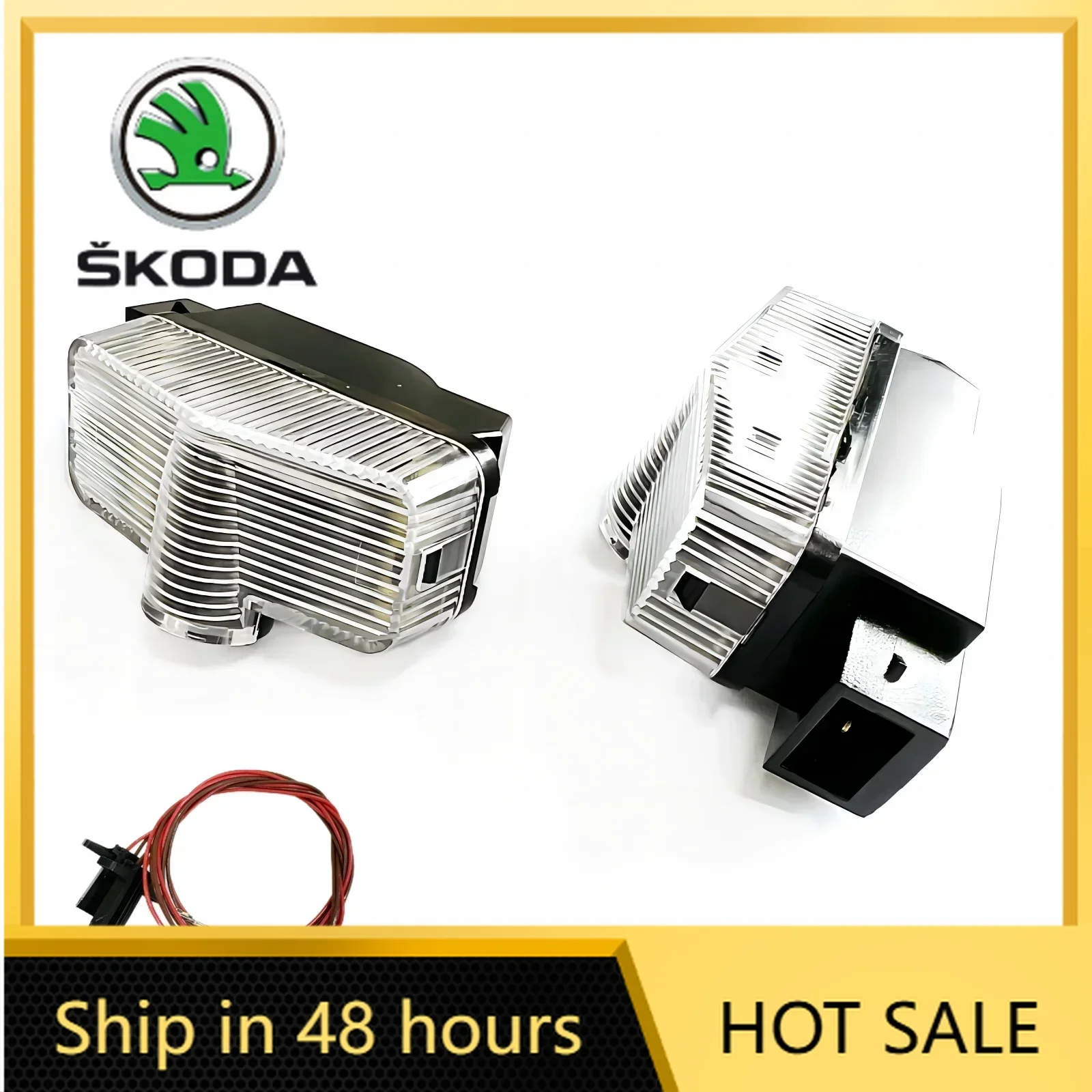 

For Skoda 2 Led Car Door Welcome Lamp Logo Ghost Shadow Projector Light Accessories For Skoda VRS Octavia A7 Kodiaq Karoq YETI A