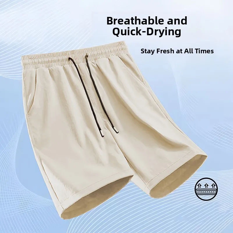 

Casual Ice Silk Thin Four-Quarter orts Men's Summer Breathable Loose Five-Quarter Pants Home Spwear Big Boxer orts