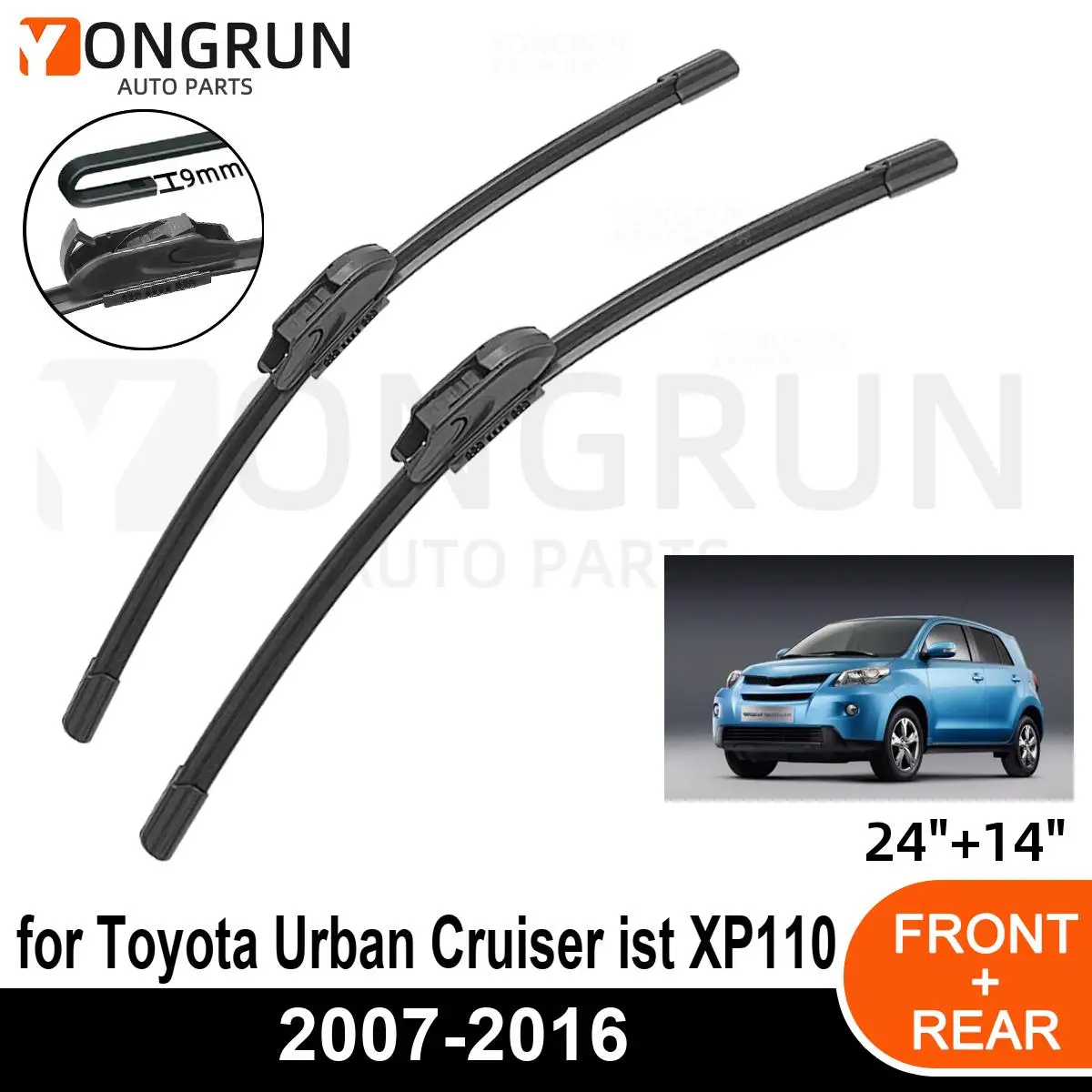 Car Front Windshield Wipers For Toyota Urban Cruiser ist XP110 2007-2016 Wiper Blade Rubber 24