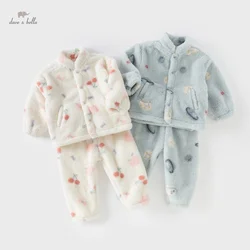 Dave Bella Boys Girls Baby Pajama Set New Autumn Winter Children's Comfortable Fashion Cute Sweet Indoor Warm DB4243455