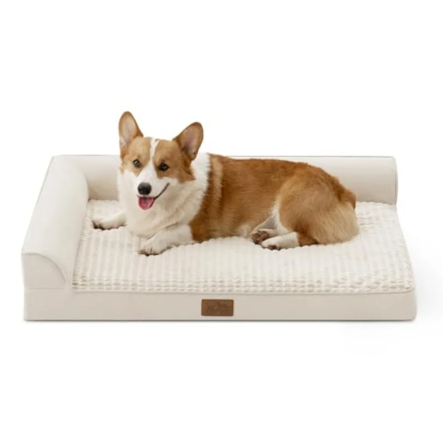 

Orthopedic Dog Bed for Large Medium Size Dog, Dogs Crate Bed, L Shaped Foam Anti-Slip Bottom Pet Cat Sofa with Washable Removab