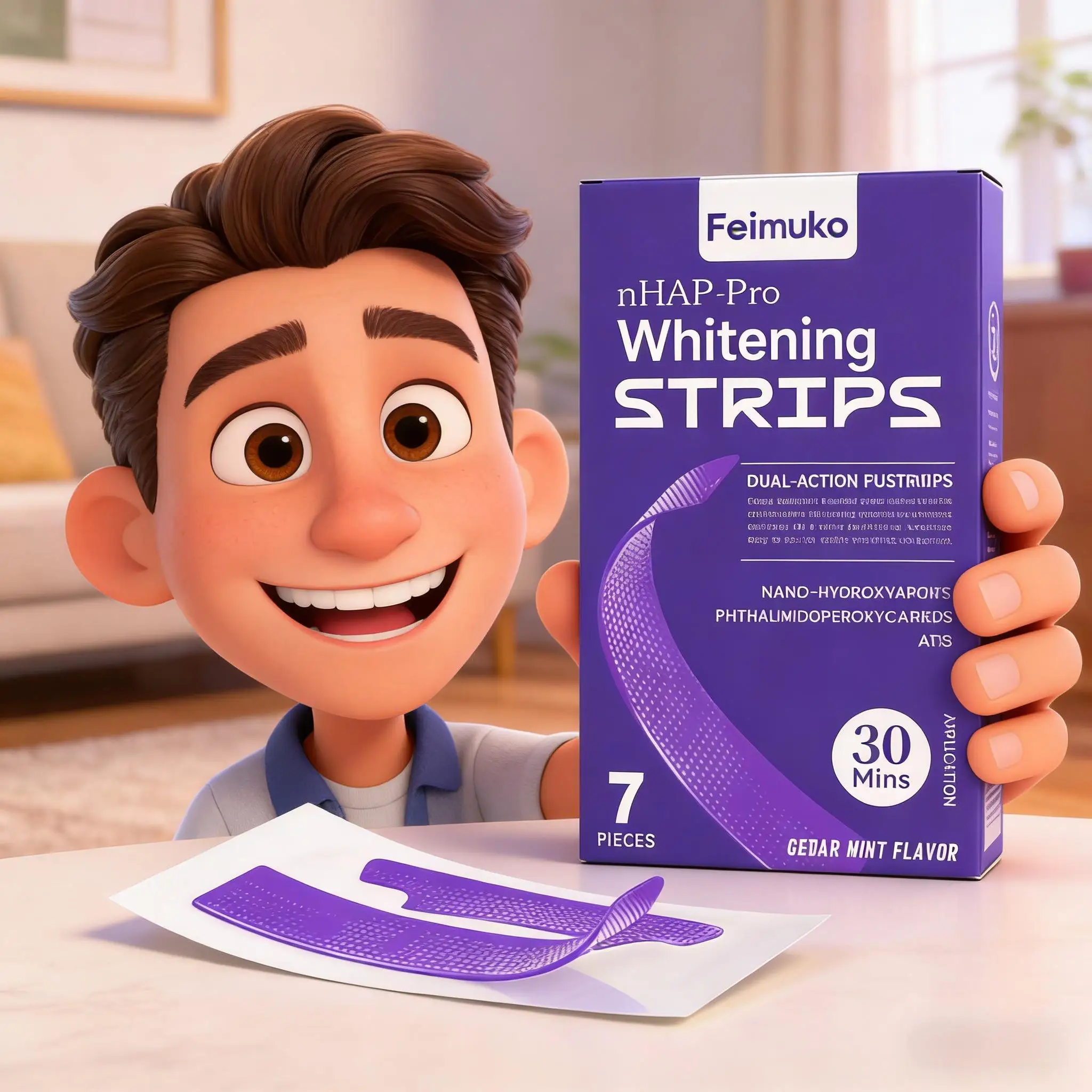 Purple Teeth Whiten Strips Teeth Brighten Quick Remove Plaque Stains Reduce Sensitivity Enamel No Pain Teeth Bleaching Strips