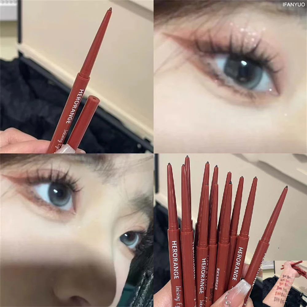 12 色超極細 Eyerelinr ゲルペン防水マット明るく横たわっているカイコ鉛筆速乾性ピンクブラウンアイシャドウメイク