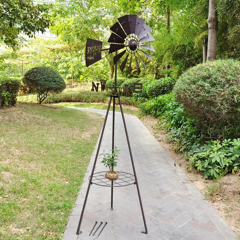 

Outdoor garden accessories 3D metal windmill