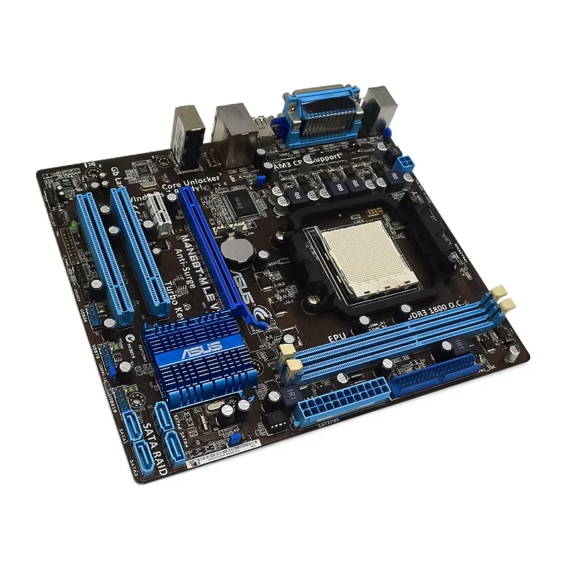 Материнская плата ASUS M4N68T-M LE V2, разъем AM3 NVIDIA GeForce 7025 DDR3, 16 ГБ, 1 × PCI-E X16, поддержка USB2.0, процессор Athlon IIX2 250