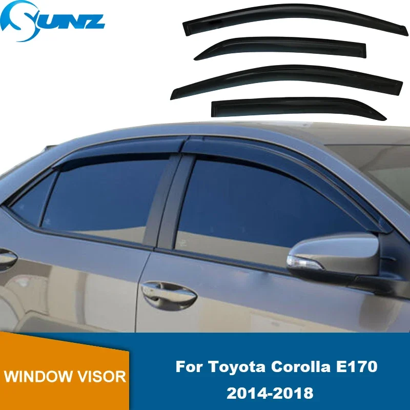 Side Window Deflectors For Toyota Corolla E170 2014 2015 2016 2017 2018 Window Visors Wind Deflector Sun Guard Rain Vent Cover