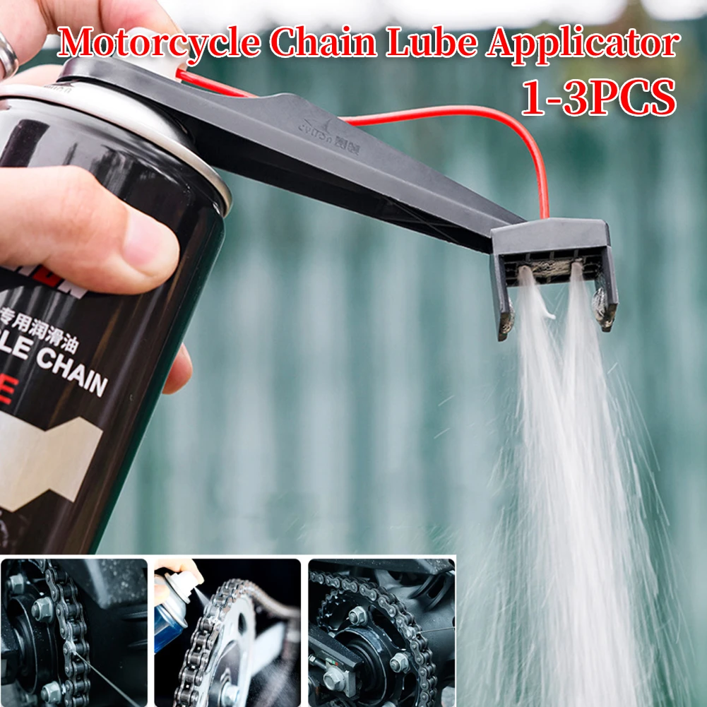 1-3PCS Motorcycle Chain Lube Applicator Mess-Free Chain Wax Chain Cleaner Attachment Motorcycle Bicycle Chain Oiler Spray Gear ﻿