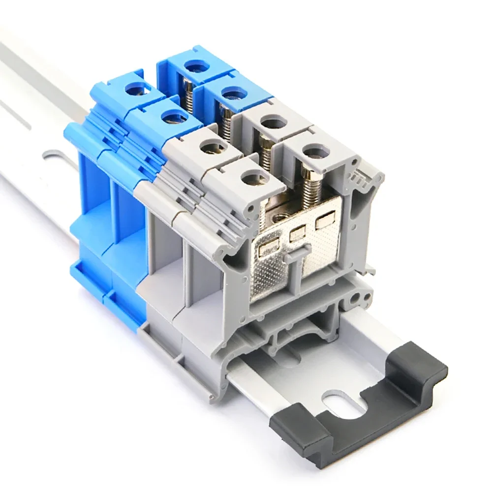 Din Rail Terminal Blocks 10Pcs UIK-16 Universal Class Connector Screw ConnectionTerminal Strips Blocks UIK16 Wire Conductor