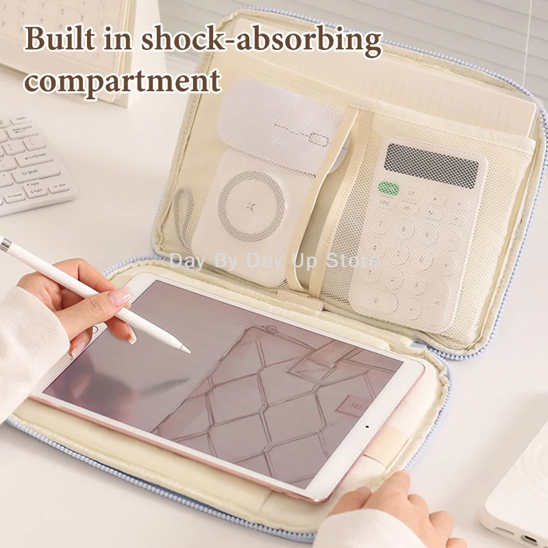 

Shockproof Kawaii 7.9-11 inch Tablet Sleeve for iPad Air 11/13 Pro, Samsung Xiaomi, Includes Multiple Pockets