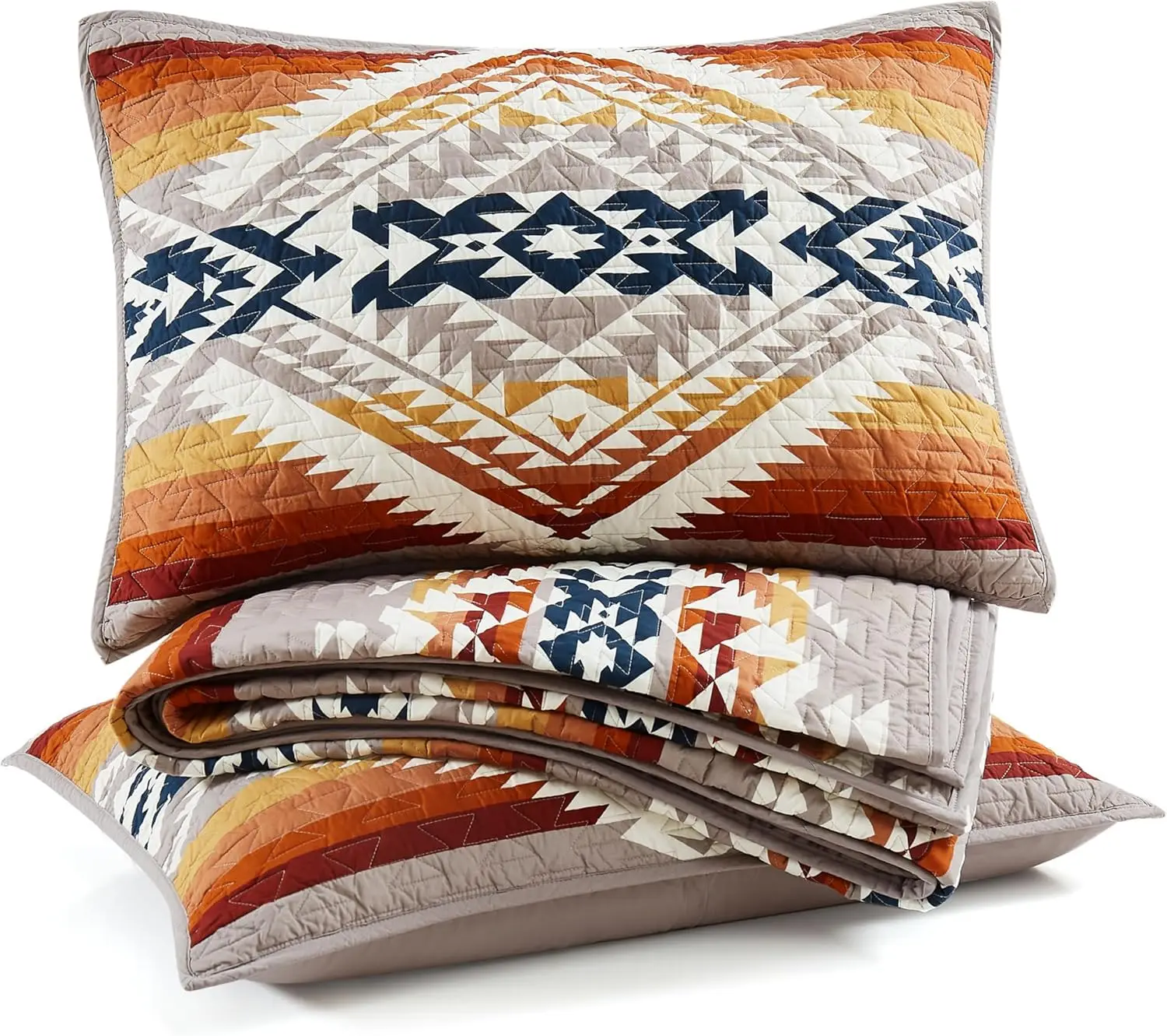 

Комплект постельного белья Bridge Creek Full/Queen Quilt — легкое покрывало и подушка в полоску с рисунком из трех предметов, по индивидуальному заказу