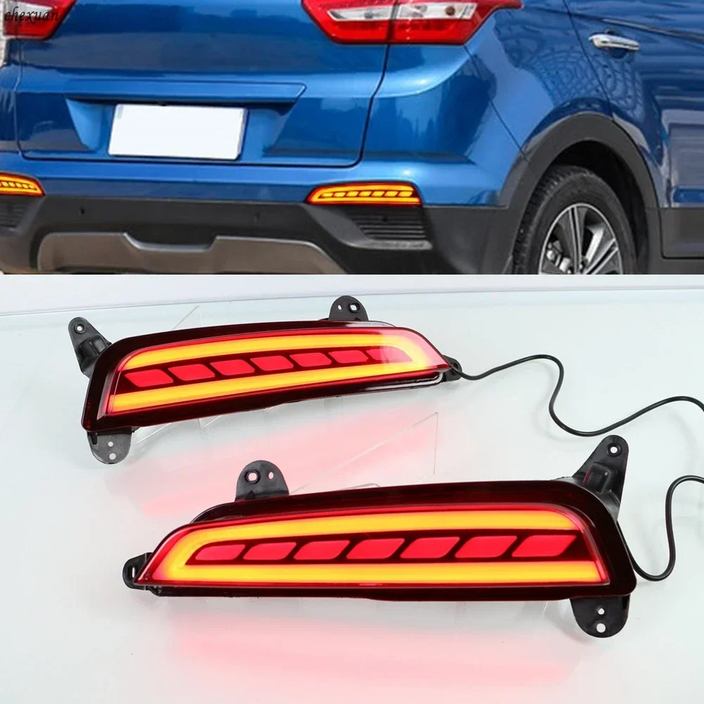 

New！ 1 Pair For Hyundai Creta ix25 2014 2015 2016 2017 LED Tail Light Rear Bumper Lights Brake Warning Lamp Turn Signal Reflect