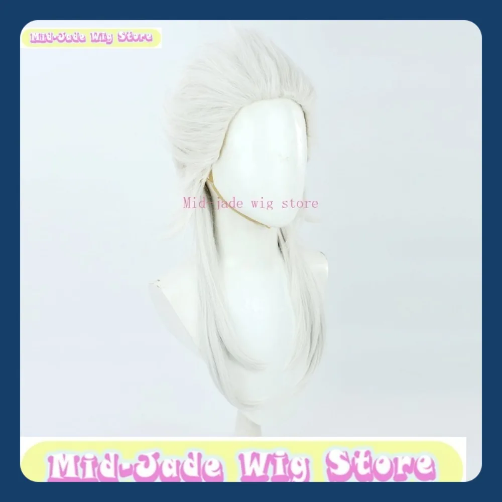Mid-jade 가발 가게 Genshin Pierro Fatui Harbinger 코스프레 가발 코스프레 파티 의상 머리 장식 할로윈 가발
