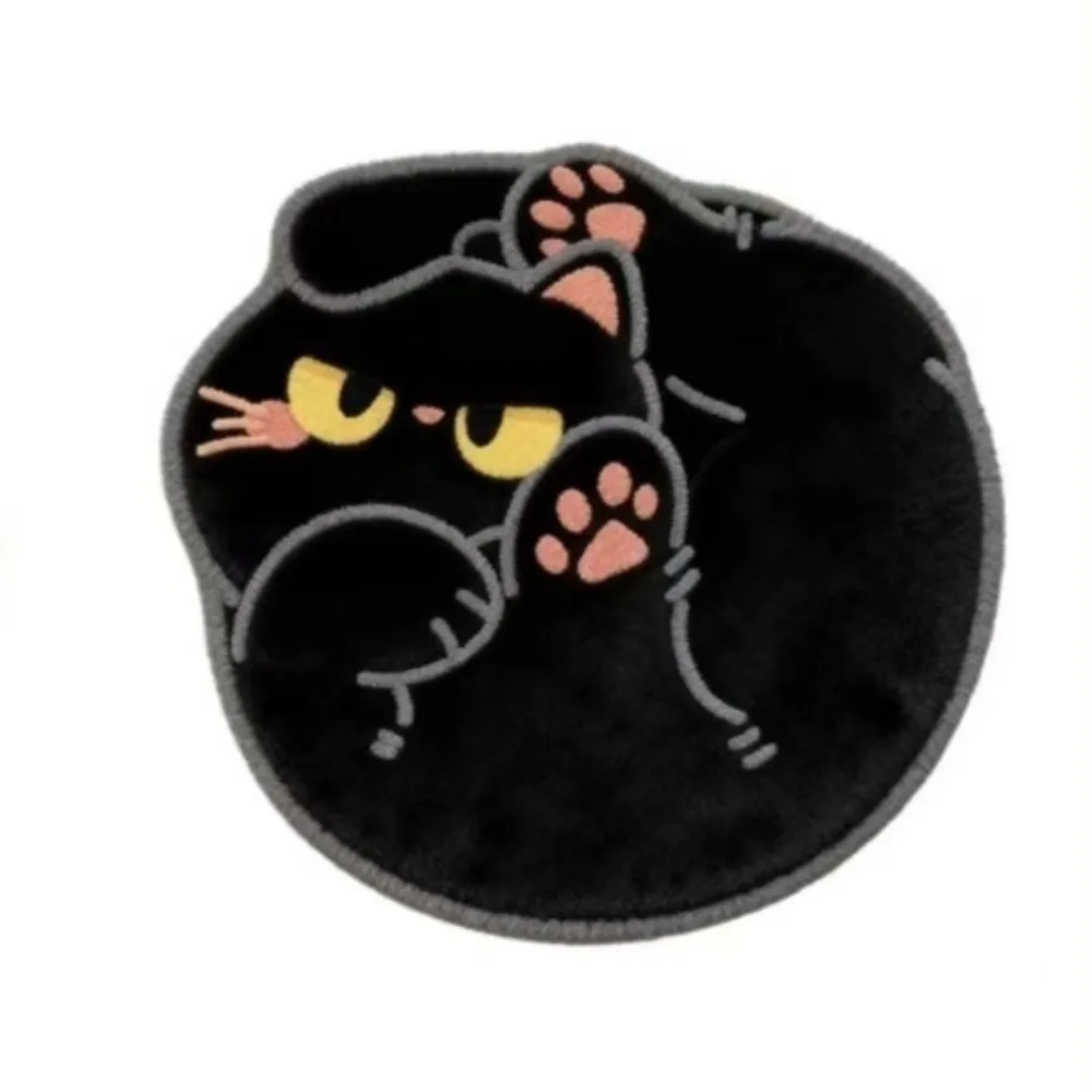 Imitation Cashmere Cat Shape Floor Mat Soft Anti-slip Entryway Door Mat Floor Barrier Absorbent Animal Area Rug