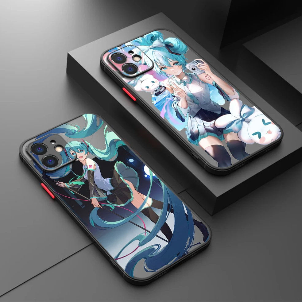 Bilibili  Anime Hatsune Miku Phone Case For iPhone15promax 14promax 13pro  11 12 Mini 13 14 15Pro Max Frosted shell