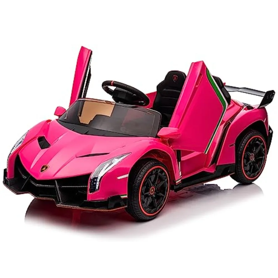

12V Ride on Car, Electric Vehicle Licensed Lamborghini Veneno for Kids, Battery Powered Car Toy w/Parent Control, Hydraulic Doo