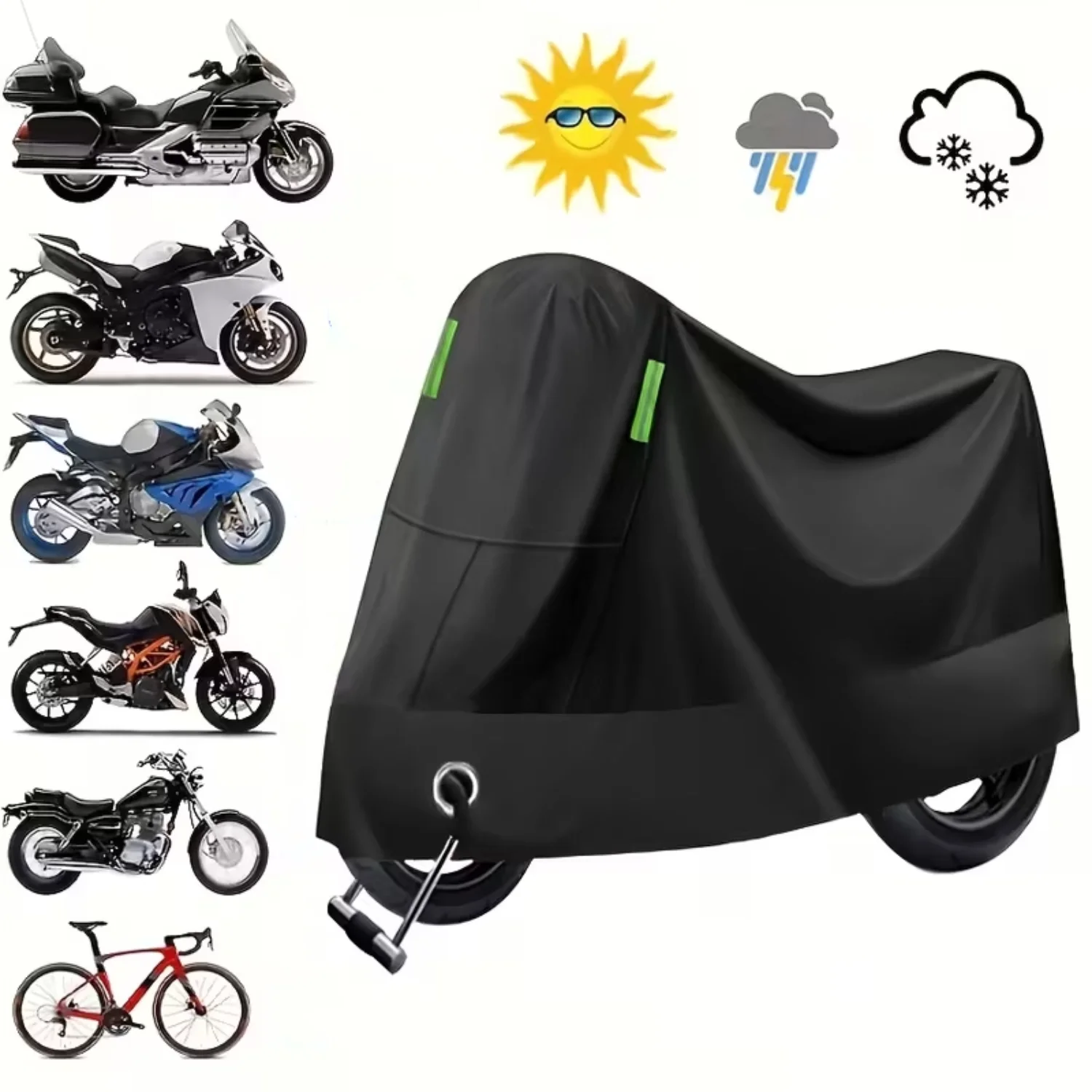 

Motorcycle Cover All Season Universal Weather Waterproof Sun Outdoor Protection with Lock-Holes & Storage Bag Pit bike XXL Cover