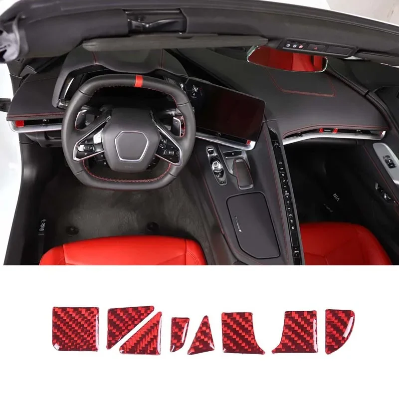 

Carbon Fiber Instrument Air Condition Outlet Vent Trim Decorate Sticker Kit For Chevrolet Corvette C8 Stingray Z51 Z06 2020-2023