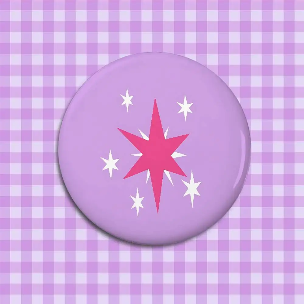 الكرتون M-My-Little-P-Pony كتي مارك Kawaii شارات زر PinsBrooch الإبداعية مضحك يقتبس شارة الملابس على ظهره مجوهرات