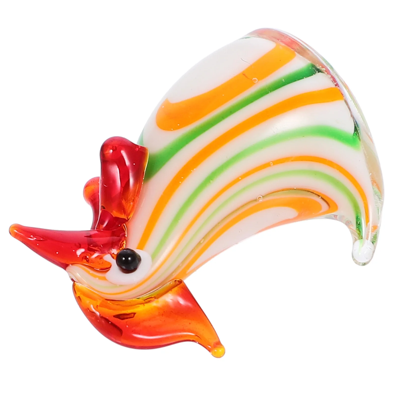 

6Pcs Glass Chicken Decor Mini Cartoon Desktop Ornament Garden Micro Landscape Vivid Rooster Decoration Bright Colors