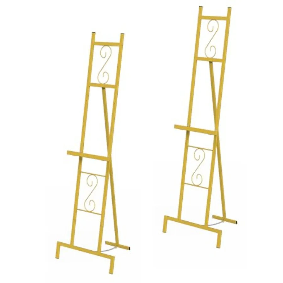 2 Pack Easel Stand for Sign Large Wedding Welcome Mirror Holder Adjustable Free Standing Painting Rack with Chain Support for D