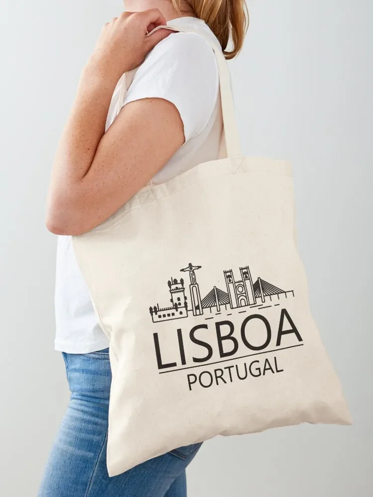 Lisboa-Portugal Tote Bag sacs de shopping Women bags eco pack Lady bags Canvas Tote Bag