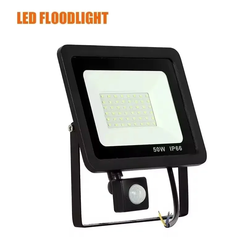 Led Light With Motion Sensor Outdoor Waterproof 220V Garden Floodlight 30W 100W 50W 20W 10W  Wall White Lamp Spotlight Outside