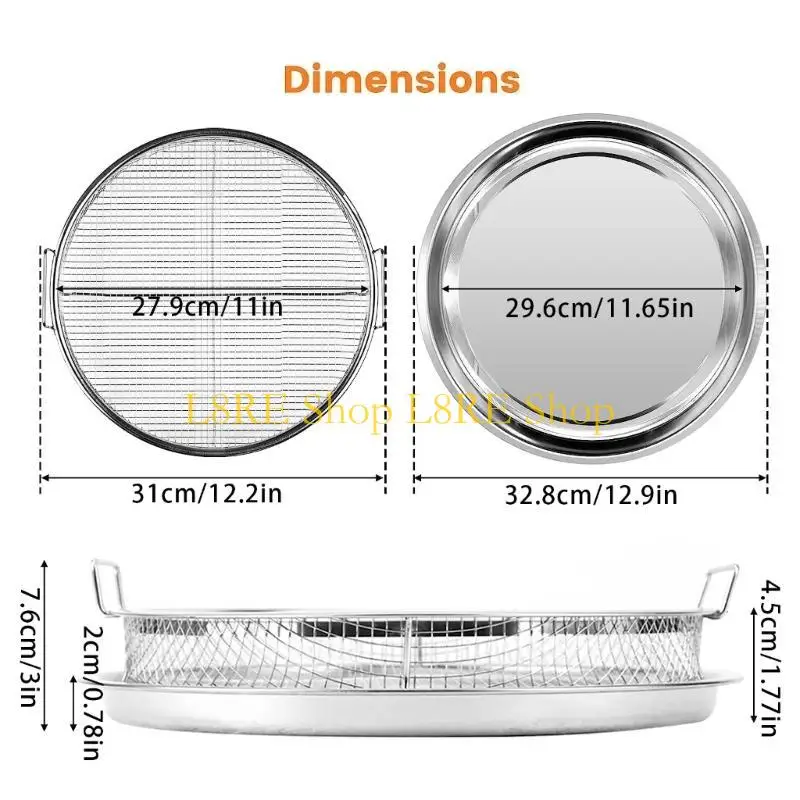 오븐 바삭 바삭 대차를위한 L8RE 에어 프라이어 바베큐 그릴 홀더 스테인리스 스틸 랙 비 스틱