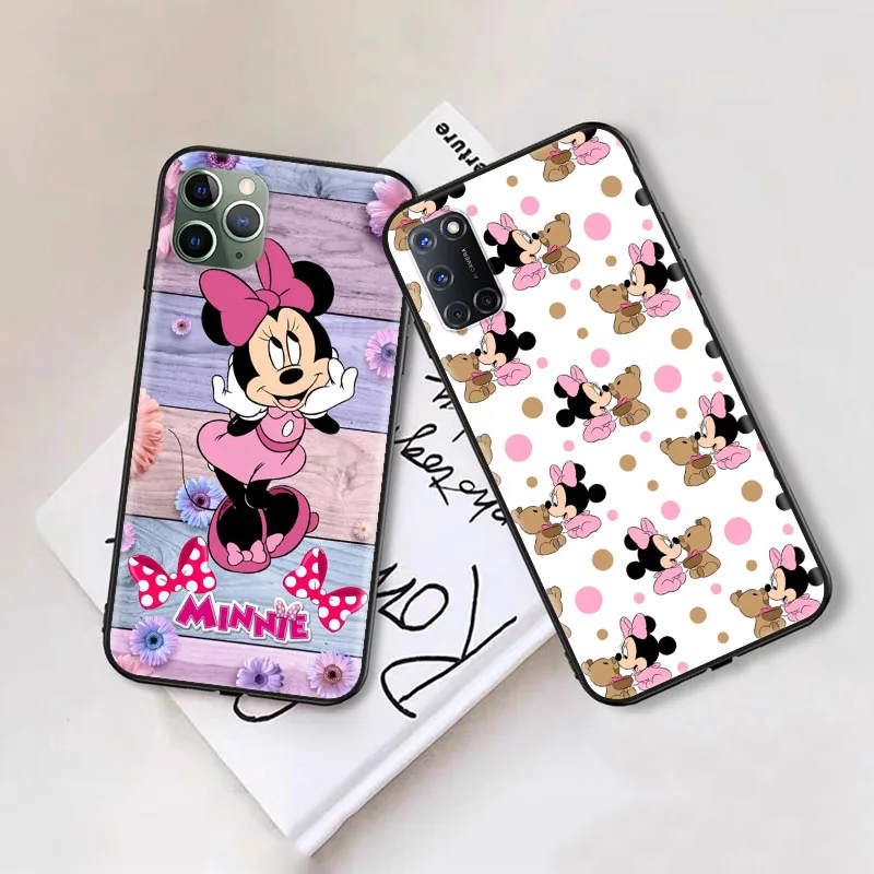 Black Case for Xiaomi POCO C3 C40 Redmi 10C 10A Note Mi 10 10t 10S Pro 5g Cover Z-34 Minnie Mouse