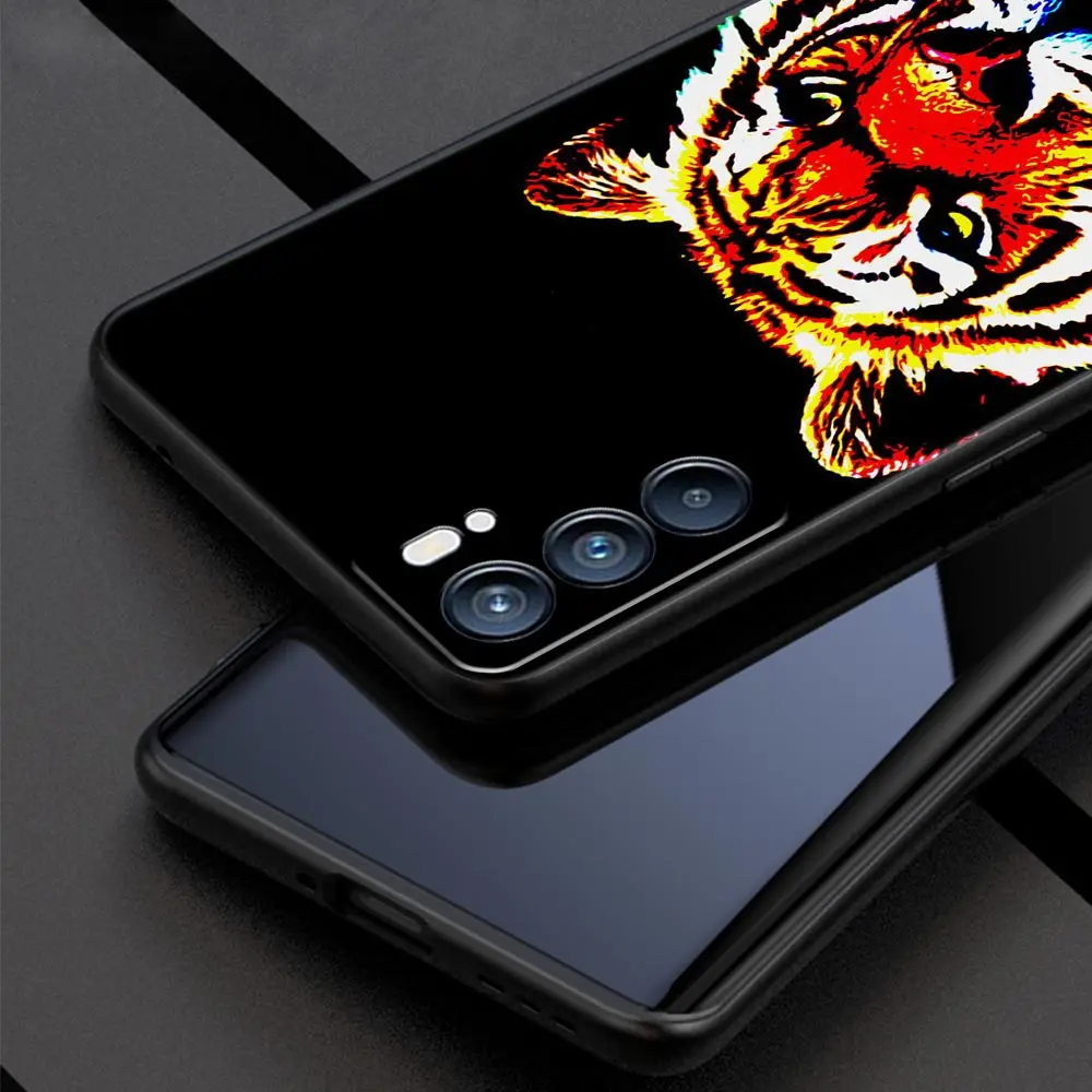 Tiger neon Leopard Phone Case For OPPO Find X5 A54 A53 A52 A9 2020 A16 A15 A95 A76 A74 A12 Reno7 SE Reno6 Pro Plus 5G Cover