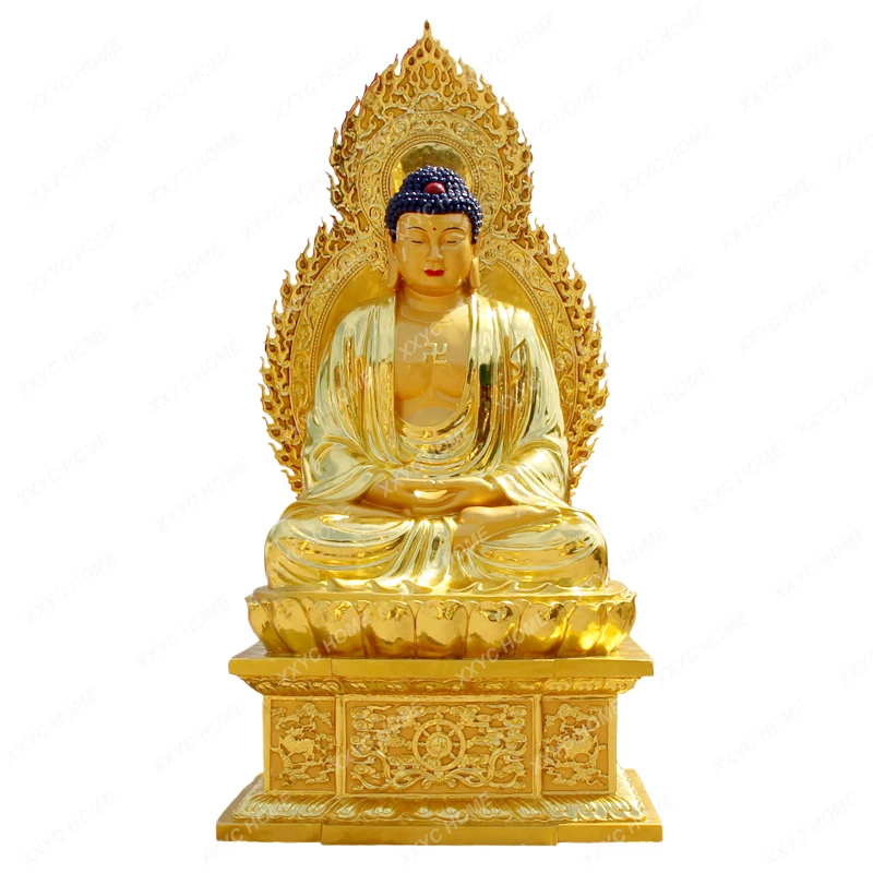 Customized Three Treasures Buddha Statue 2 Meters High Sakyamuni Buddha Lord Bhaisajyaguru Amitabha Buddha