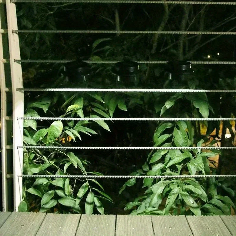 3 LED Solar-Powered Gutter Lights, with Automatic On-Off Function. Made of Weather-Resistant Plastic. No Drilling Required