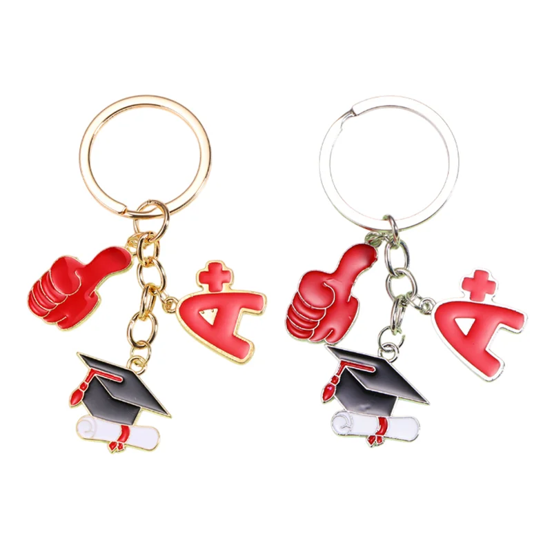 Fashion Friendship GradFuation Ceremony Keychain, Graduation Lovely Enamel Graduation Cap Keychain Commemorative Graduation Gift