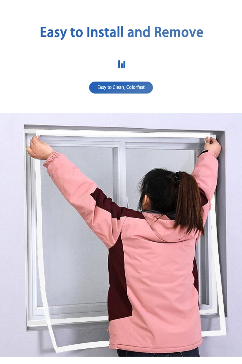 【Unsichtbarer, maßgeschneiderter Schutz】 Moskito- und Insektenfenster-/Türgitter – Klettverschluss ohne Bohren, verschiedene Größen – Detail 8