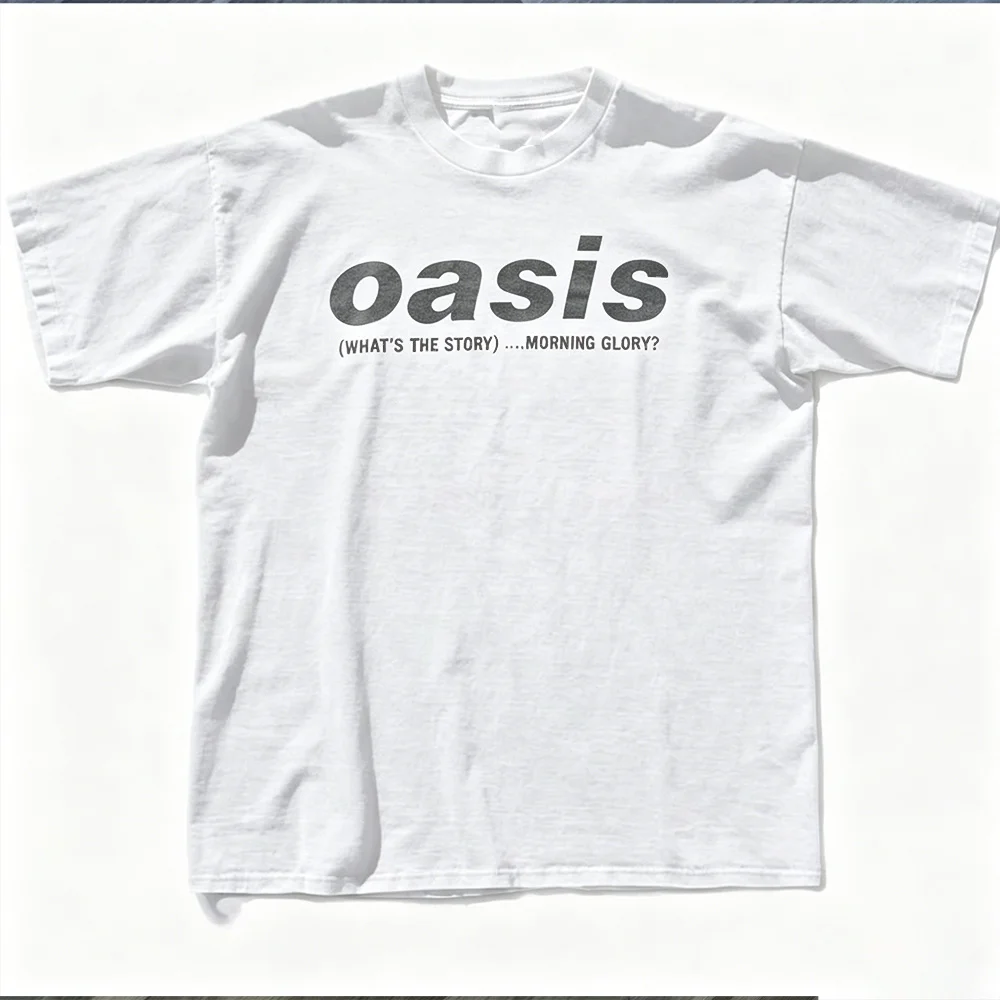 O-Oasis Rockband T-Shirts für Männer und Frauen, Britische Musikalben Vintage T-Shirts, Rundhals-Kurzarm-T-Shirt, Kleidung, Oberteile – Detail 3