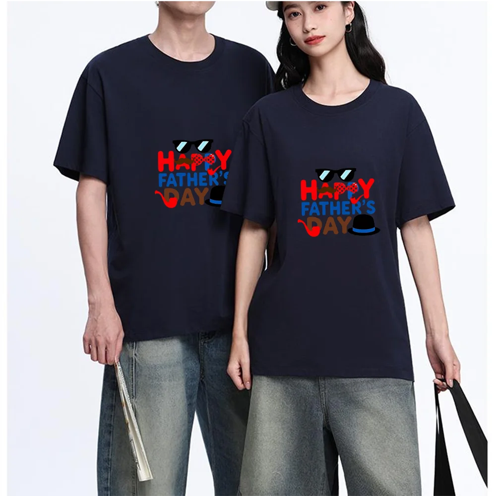 Happy Father's Day Sunglasses Mustache Bowtie Pipe Hat Graphic Printed T Shirt Breathable Fabric S-XXL Personalized Custom Casua