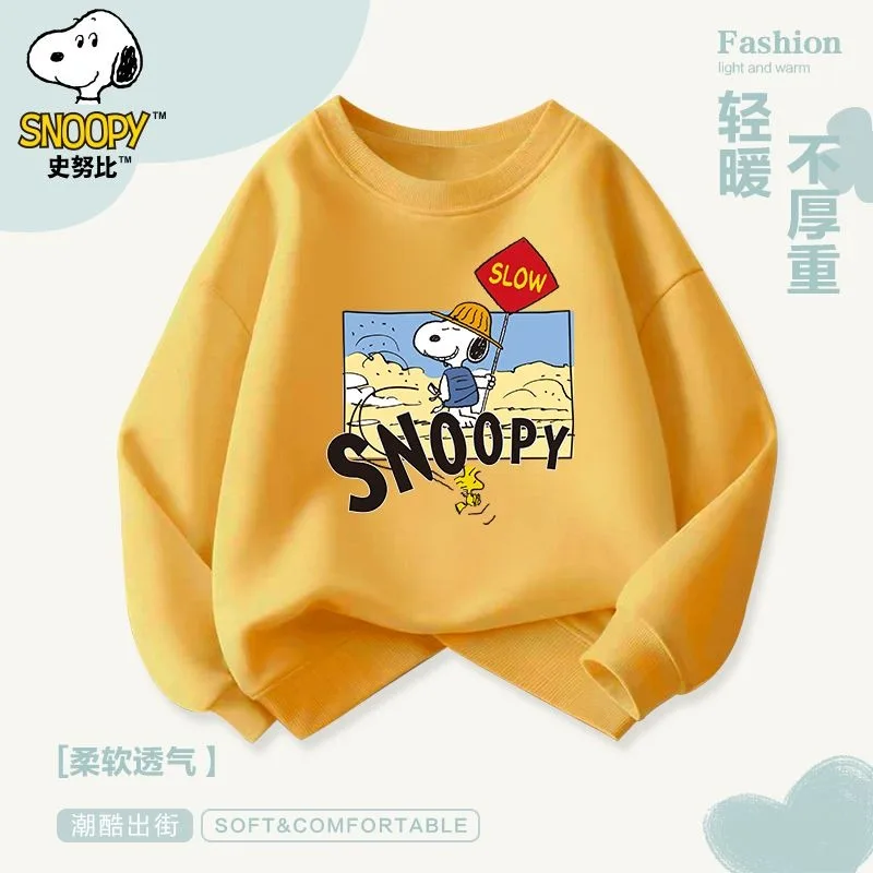 

Детская одежда Snoopy, новинка весны и осени, Повседневная модная толстовка с мультяшным анимационным принтом, разные цвета