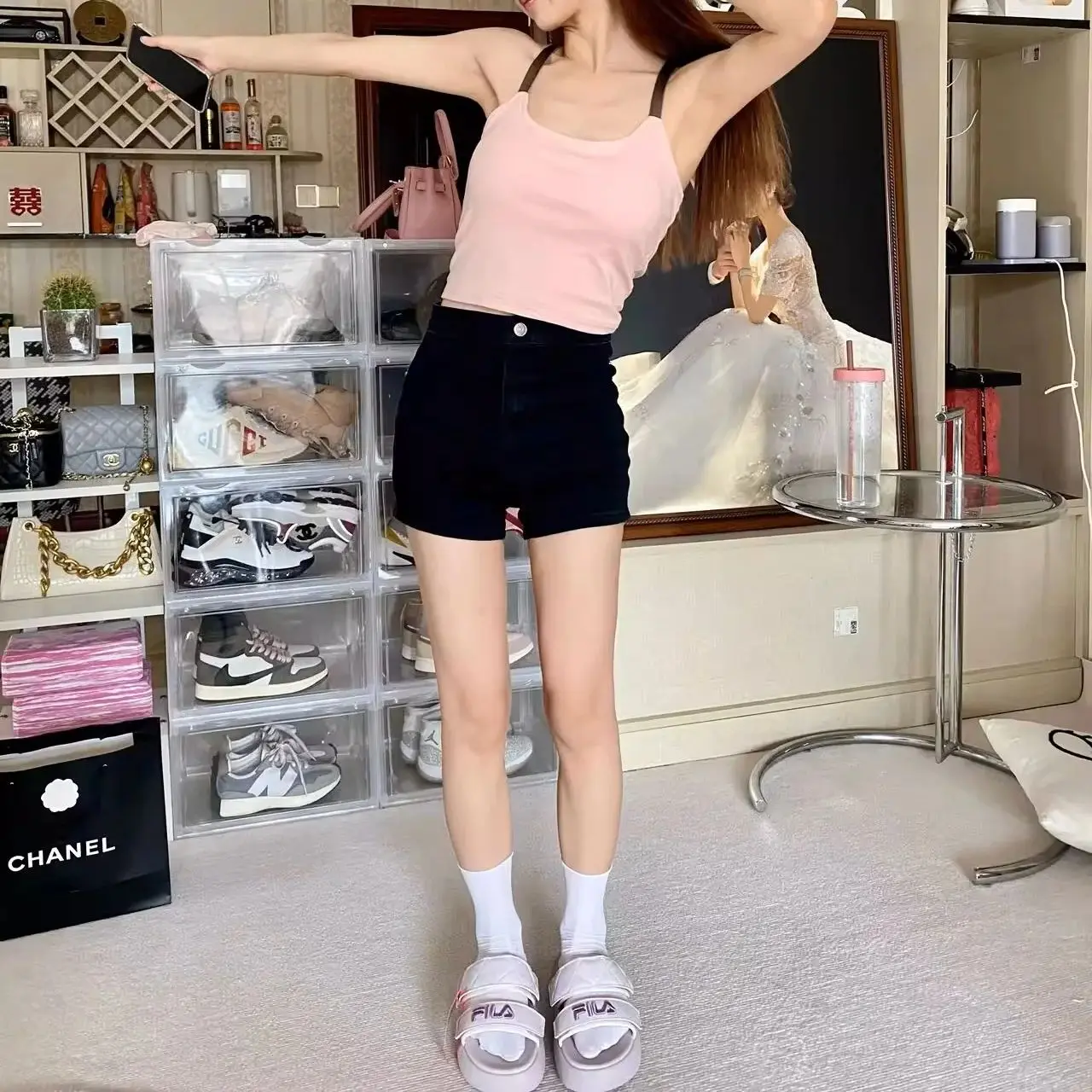 

Short Jean Black High Waist Stretch Denim Shorts Female New Style Show Thin Spring Summer Outside Wearing Word Hot Pants